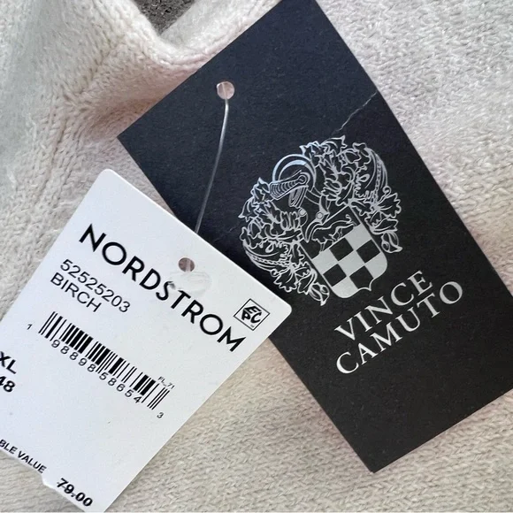 Vince Camuto Cream Short Sleeve Office Sweater Timeless NWT Nordstrom Capsule XL - Picture 4 of 12